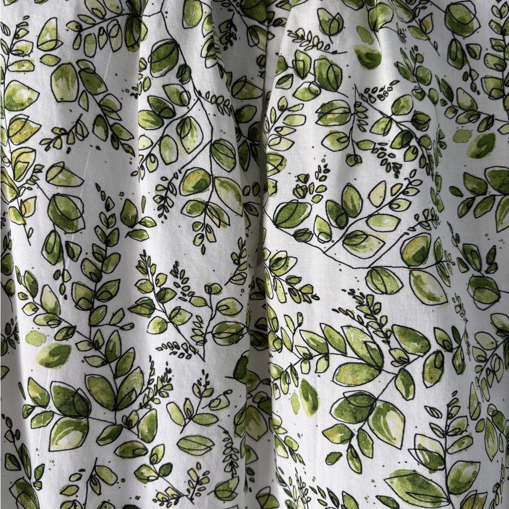 Sara Campbell Green Leaf Pattern Cotton Dress